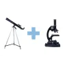 Telescope and microscope kit in a case
